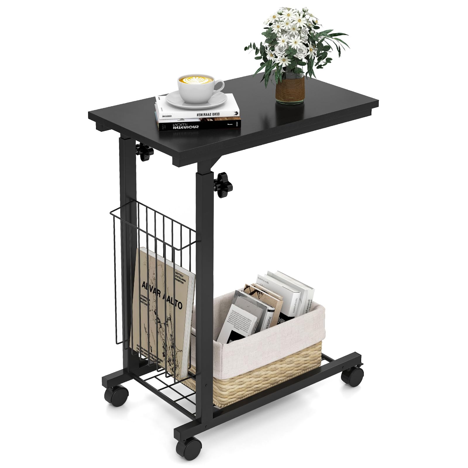 Tangkula Sofa Side End Table C Table Laptop Holder