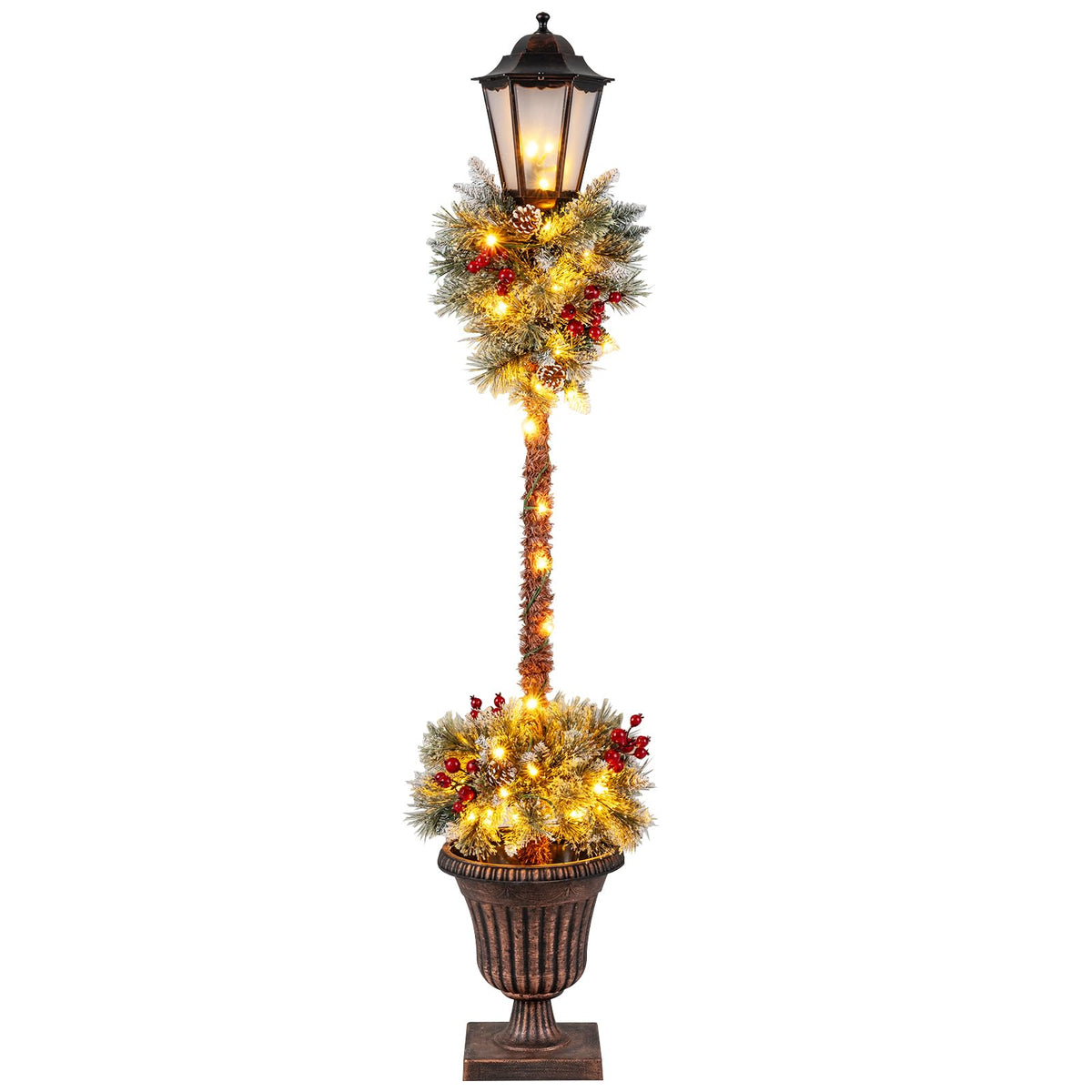 Tangkula 11" x 11" x 64" Lighted Christmas Lamppost
