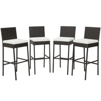 Tangkula Set of 2 Patio Wicker Barstools, Outdoor Bar Height Chair