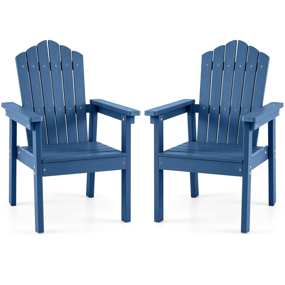 Chaise Adirondack d'extérieur Tangkula avec dossier haut et accoudoirs larges pour terrasse ou piscine