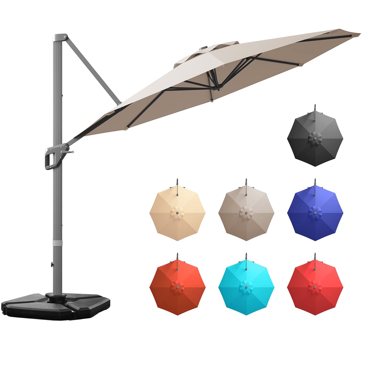 Tangkula 11 Ft Patio Cantilever Umbrella for Backyard Deck Poolside