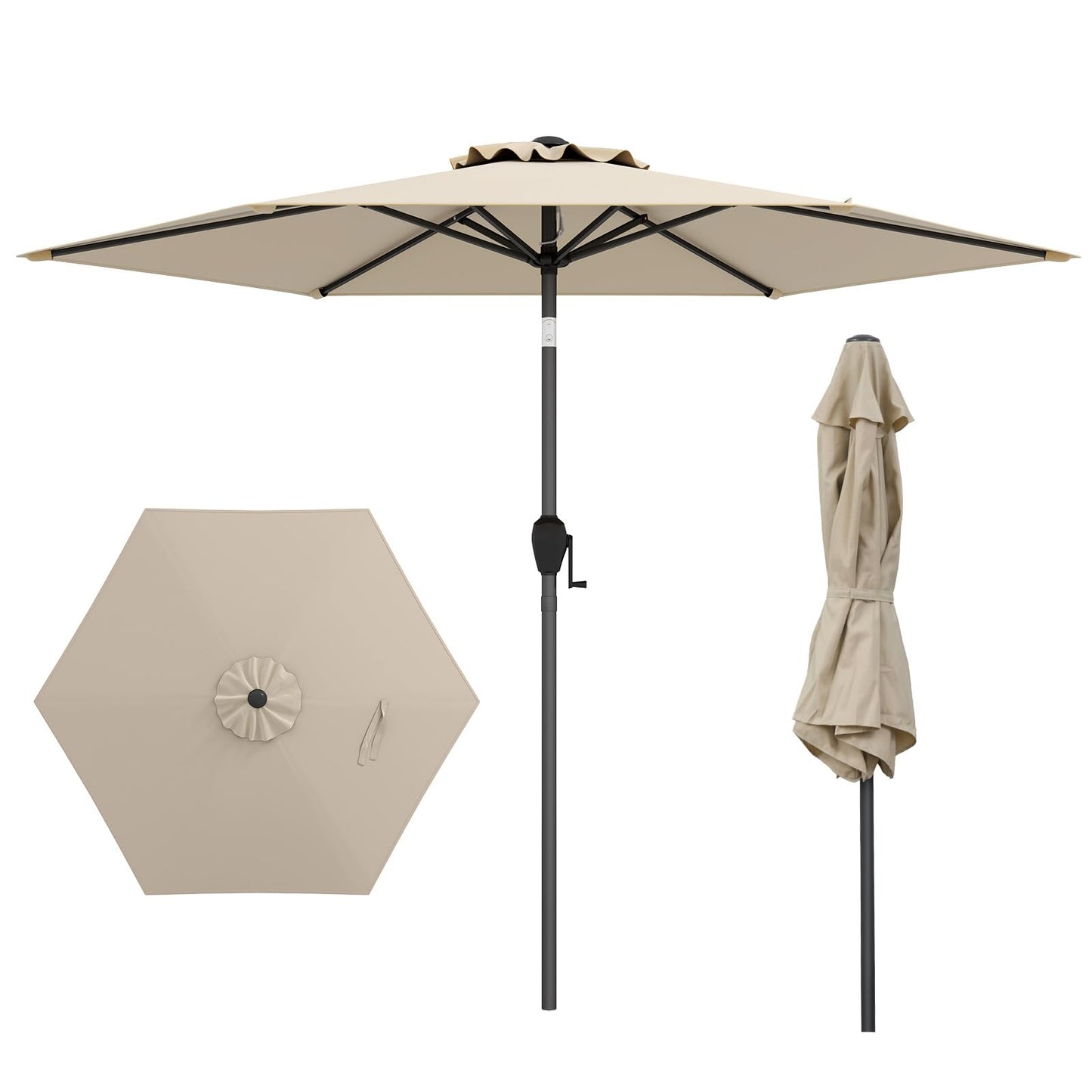 Tangkula Heavy Duty Outdoor Umbrella with Push Button Tilt