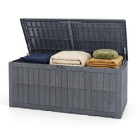 Tangkula 100/120/180 Gallon Waterproof Outdoor Storage Box with Lockable Lid