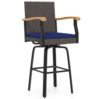 Tangkula Outdoor 360° Swivel Bar Stool for Backyard