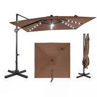 Tangkula 10ft Patio Umbrella with Solar Lights
