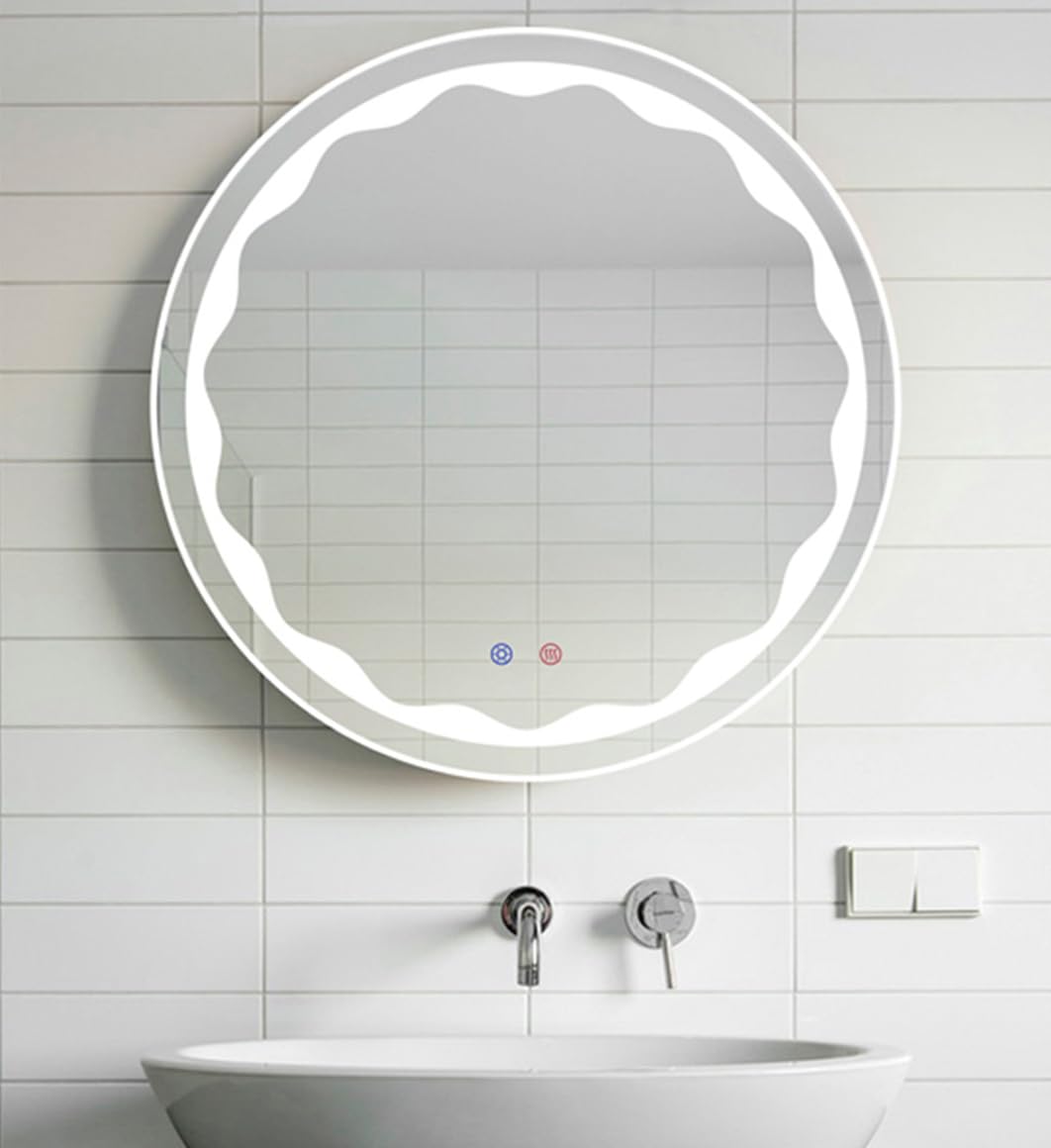 Tangkula 23.5" Round LED Bathroom Mirror