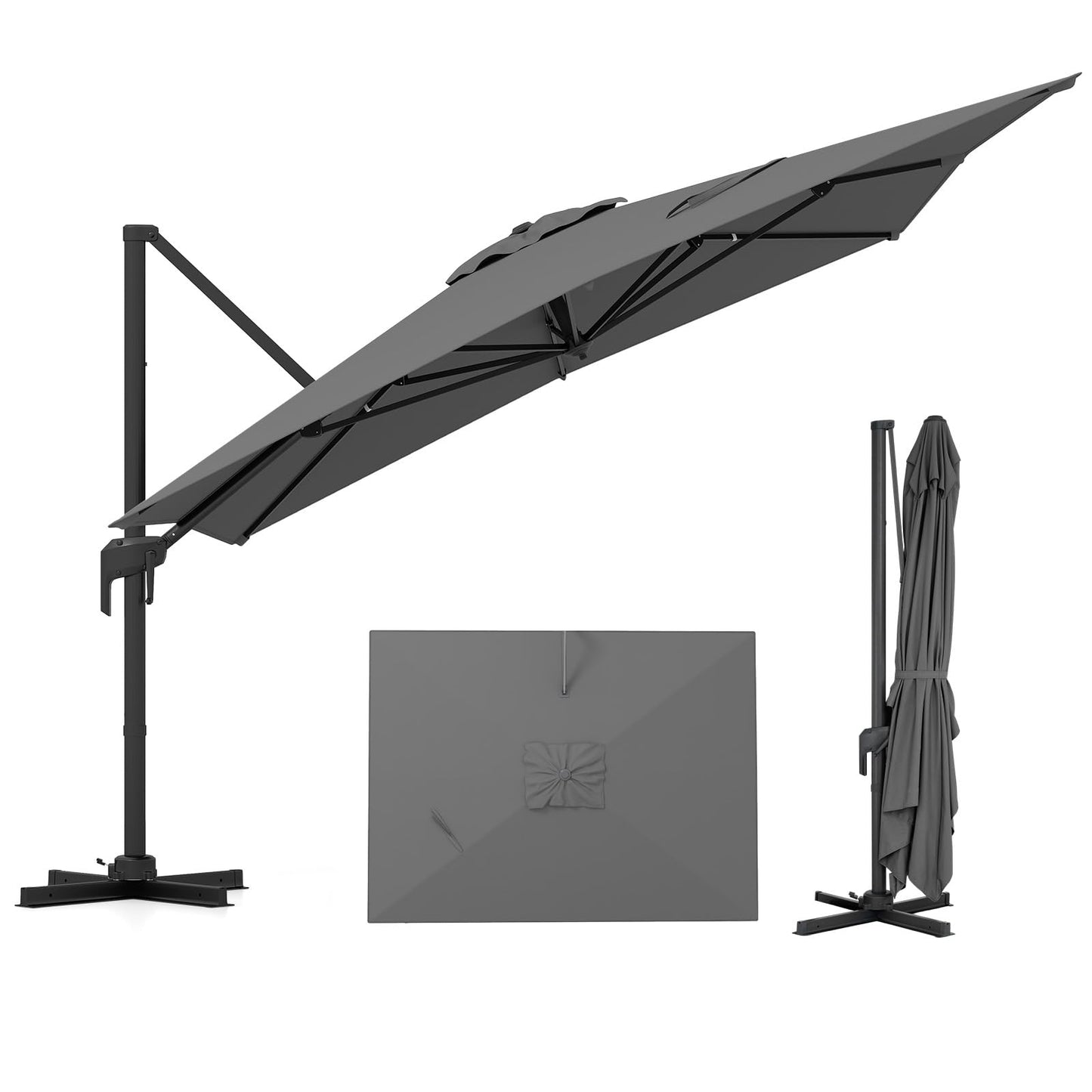 Tangkula Patio Umbrella Large Offset Cantilever Outdoor Umbrella(10x13 FT)