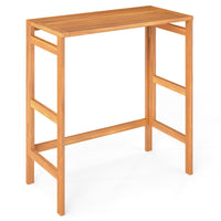 Table de bar pliante d'extérieur en bois d'acacia Tangkula