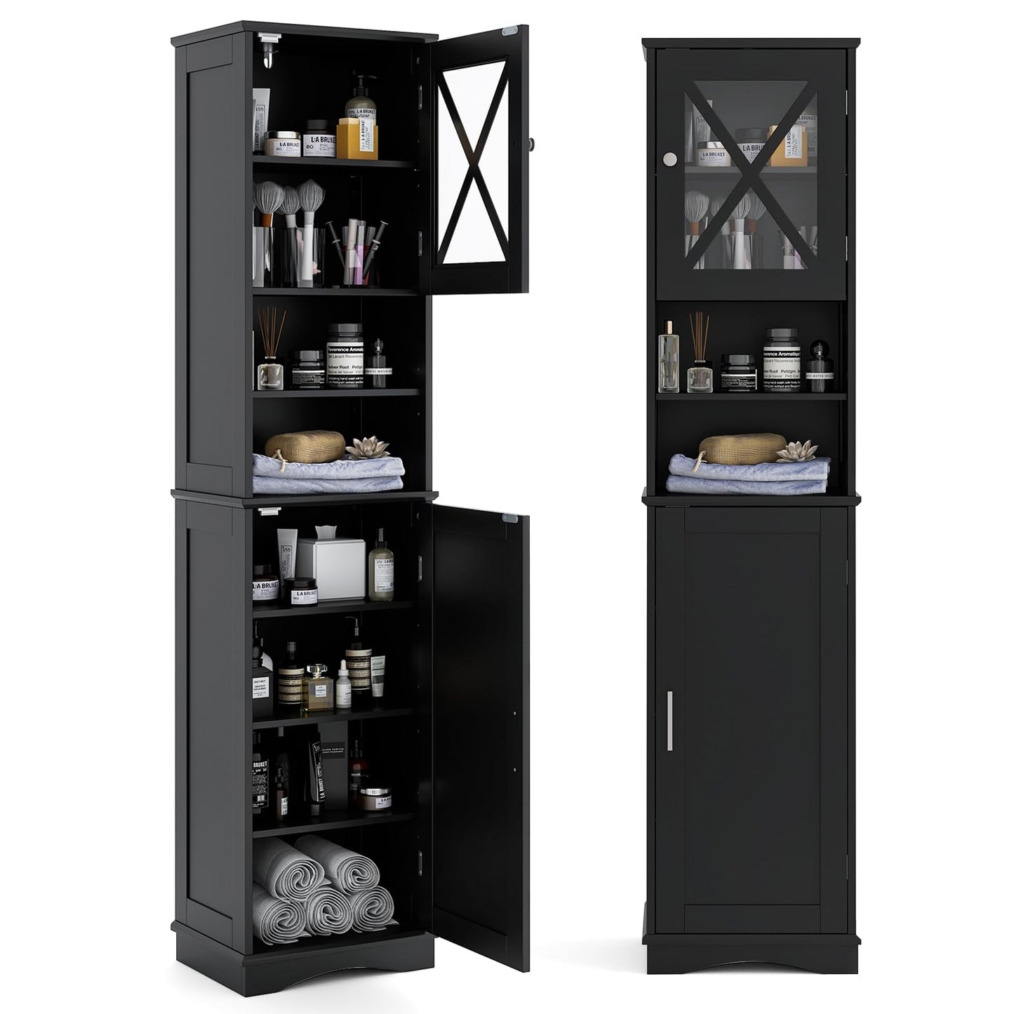 Tangkula 67" H Tall Bathroom Cabinet(15.5 x 12 x 67 Inch)