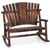 Tangkula 2-Person Wood Outdoor Rocking Chair
