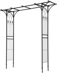 6.8 Ft Garden Arbor, Metal Arch with Trellis for Climbing Plant, Vines, Flowers