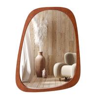 Miroir asymétrique abstrait de forme irrégulière Tangkula, miroir mural irrégulier de 67,3 cm x 53,3 cm avec cadre rustique