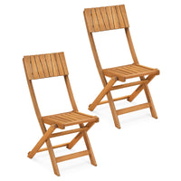 Tangkula Wood Foldable Patio Chairs Set