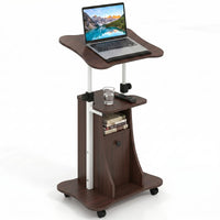 Tangkula Mobile Lectern Podium Stand for Home School