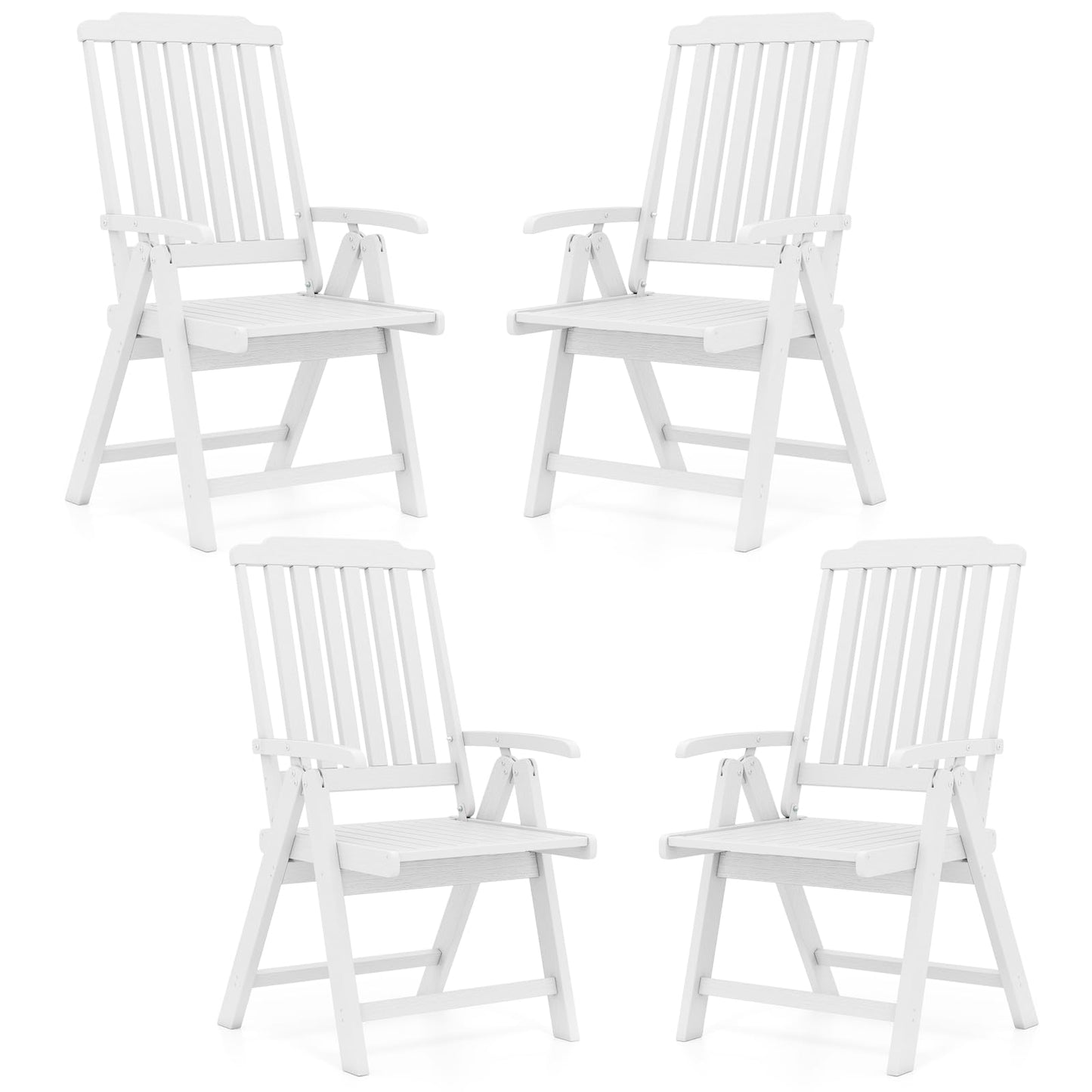 Tangkula Foldable Patio Chair All-Weather HDPE Outdoor Dining Chair(1/2/4)