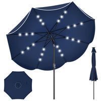 Tangkula 9 FT Solar Patio Umbrella with 24 LED Lights