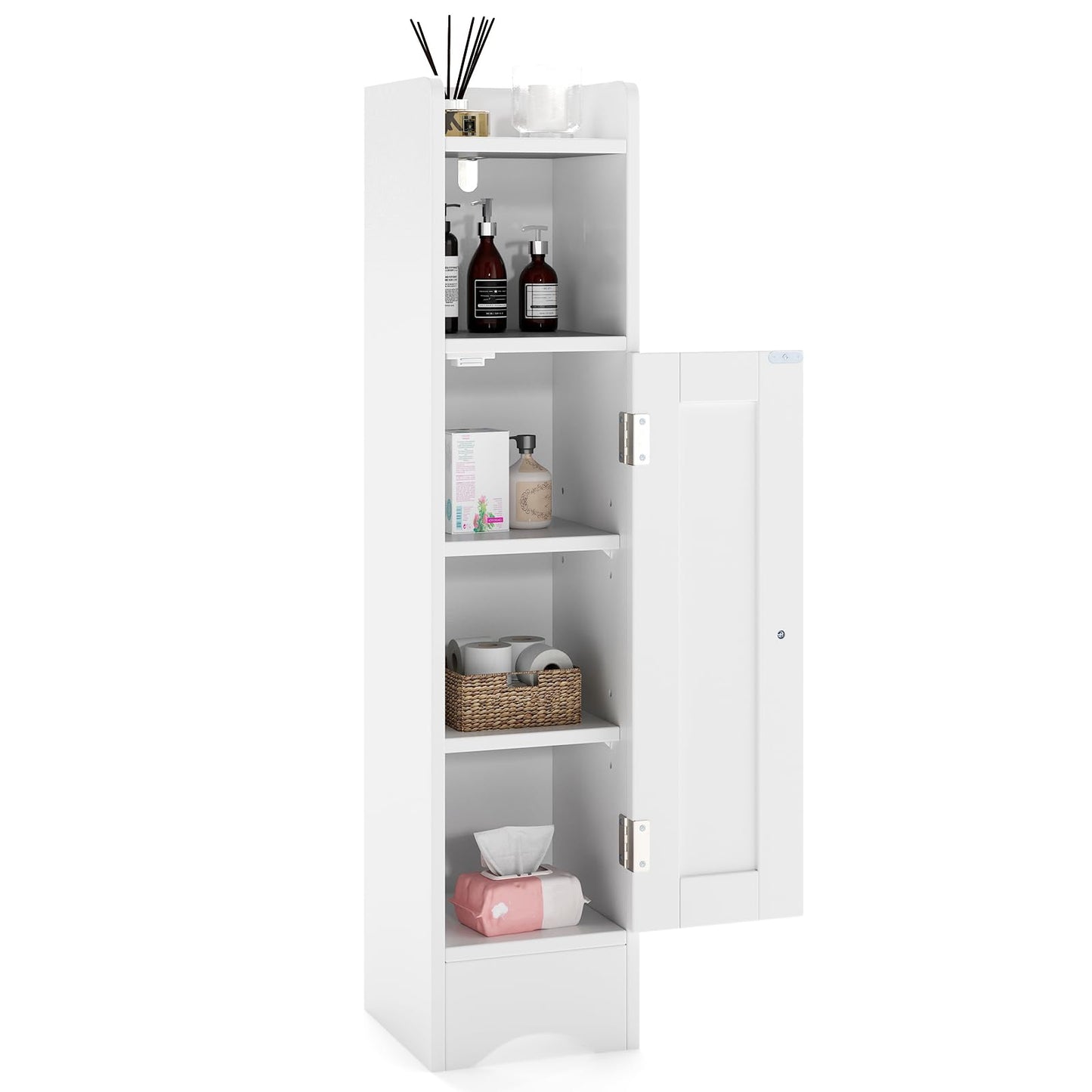 Tangkula Bathroom Storage Cabinet with Door for Small Spaces