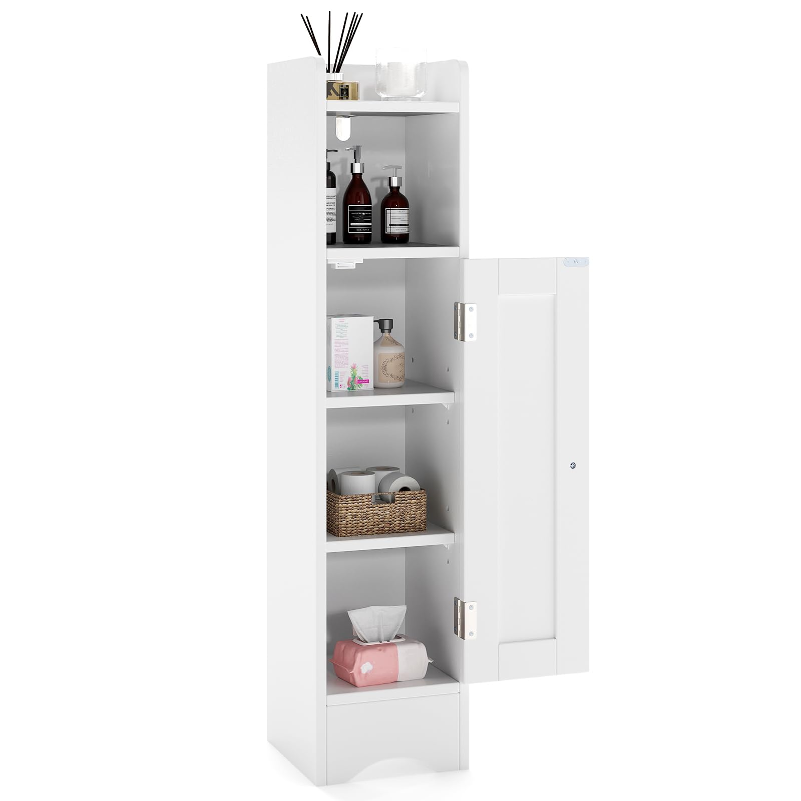 Tangkula Bathroom Storage Cabinet with Door for Small Spaces