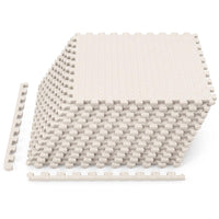 Tangkula 12/24/36/48 Pieces EVA Exercise Floor Mats with Border, 1/2" Interlocking Soft Foam Puzzle Play Mats
