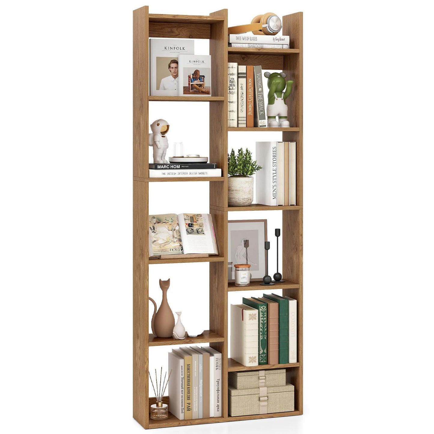Tangkula Étagère de bibliothèque de 162,5 cm de hauteur sur pied ouverte (1/2)
