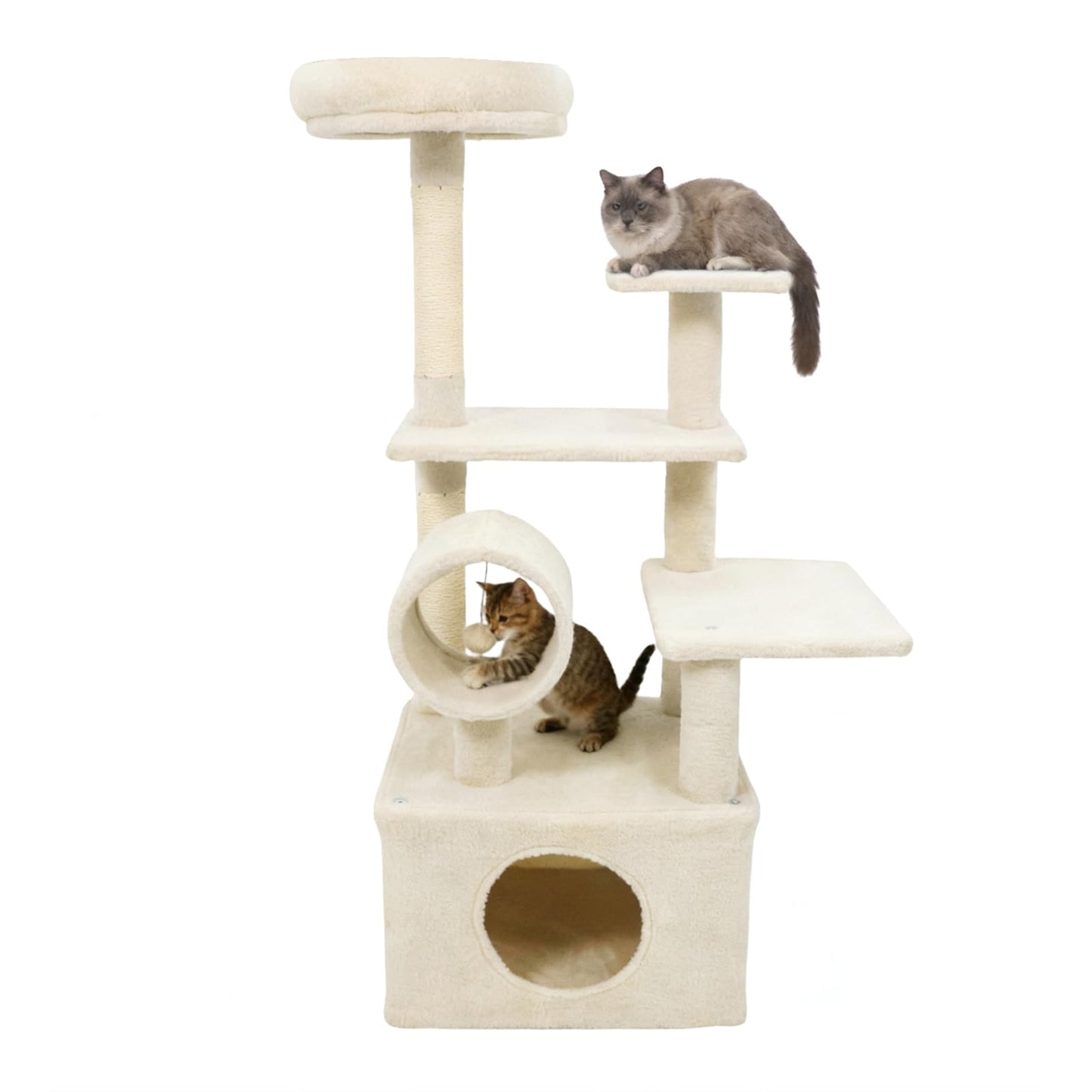 Tangkula Arbre à chat multi-niveaux de 122 cm avec grande niche et 3 plateformes de saut