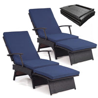 Tangkula Folding Wicker Chaise Lounge(1/2)