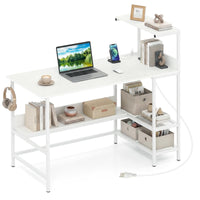 Tangkula 48" Reversible Computer Desk with Bookshelves