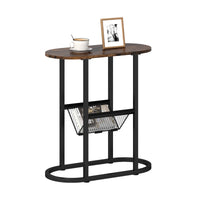 Tangkula Table d'appoint ovale étroite pour salon chambre à coucher
