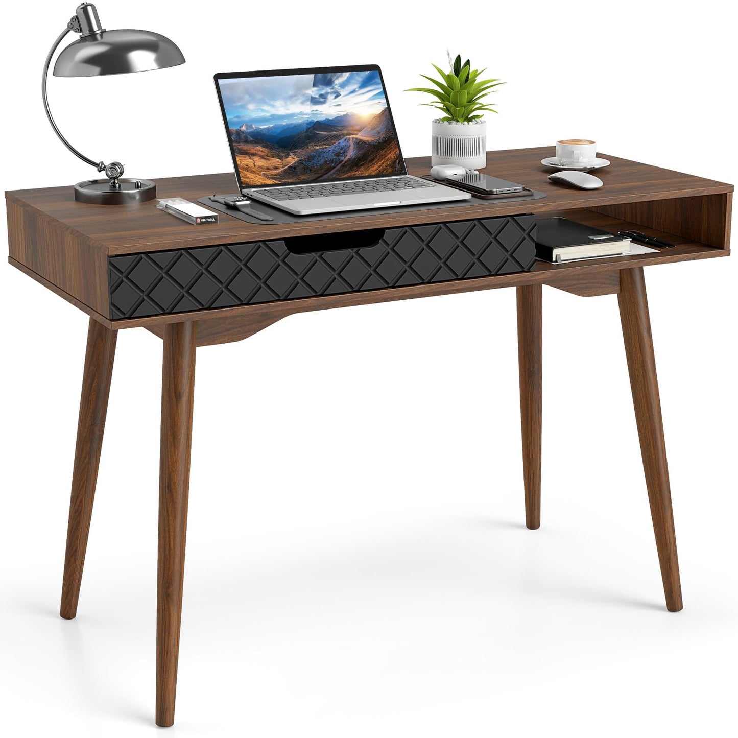 Tangkula Mid-Century Modern Computer Desk for Study