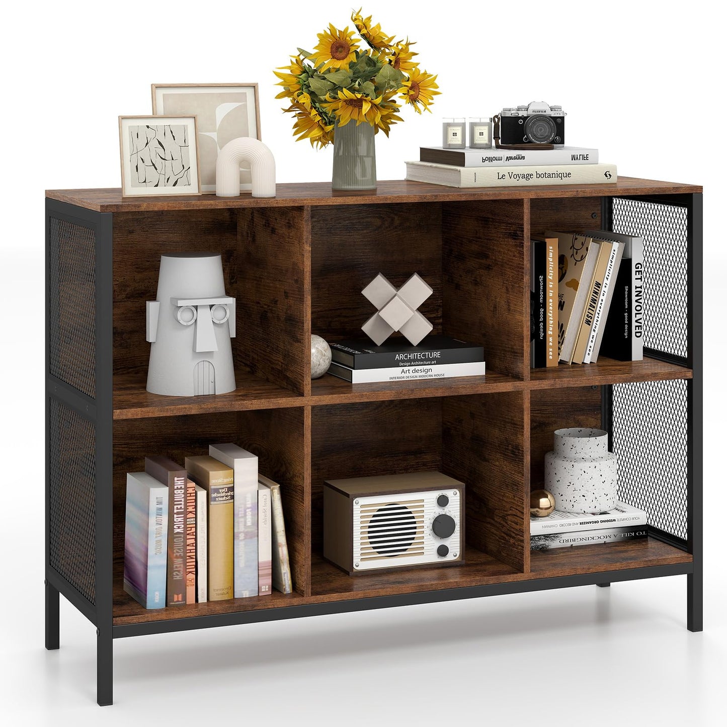 Tangkula 6 Cube Bookcase for Home Office