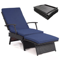 Tangkula Folding Wicker Chaise Lounge(1/2)