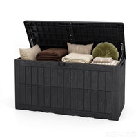 Tangkula 100/120/180 Gallon Waterproof Outdoor Storage Box with Lockable Lid