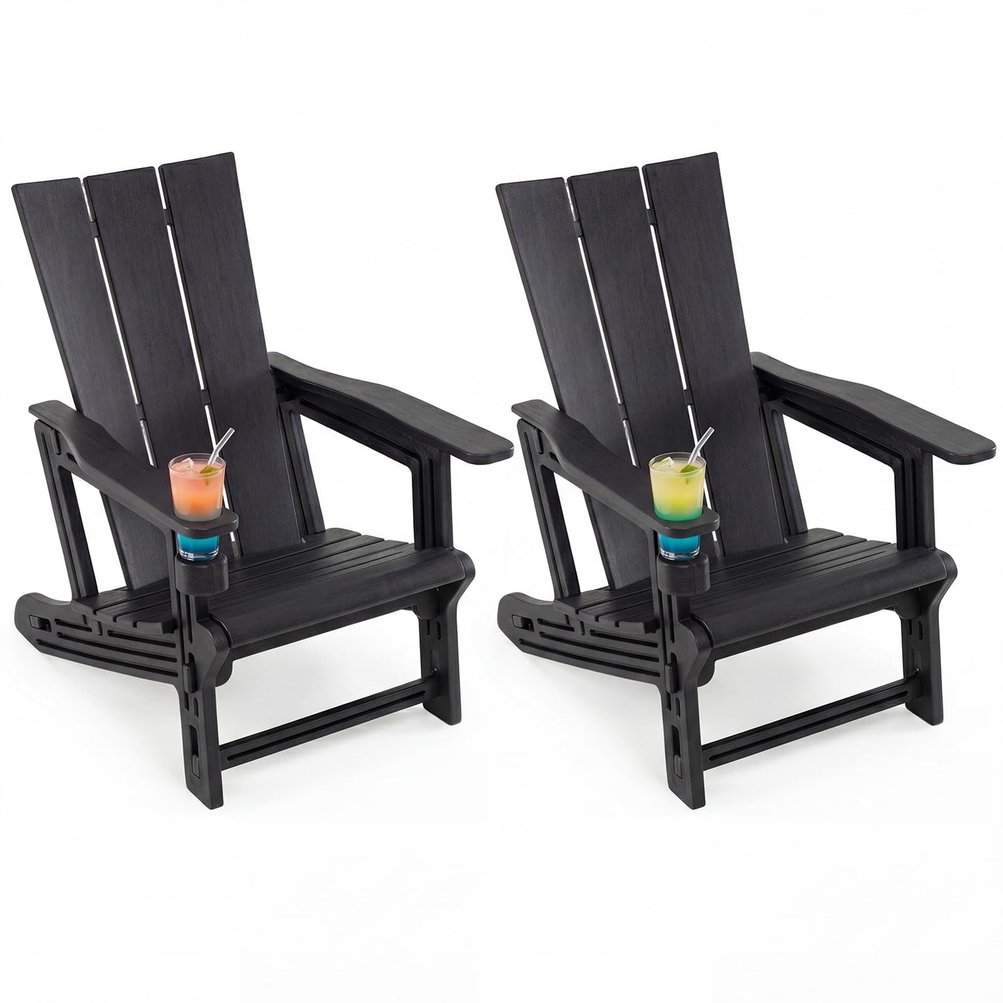 Tangkula Adirondack Chairs with Cup Holder for Garden