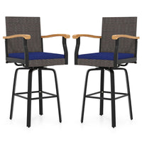 Tangkula Outdoor 360° Swivel Bar Stool for Backyard