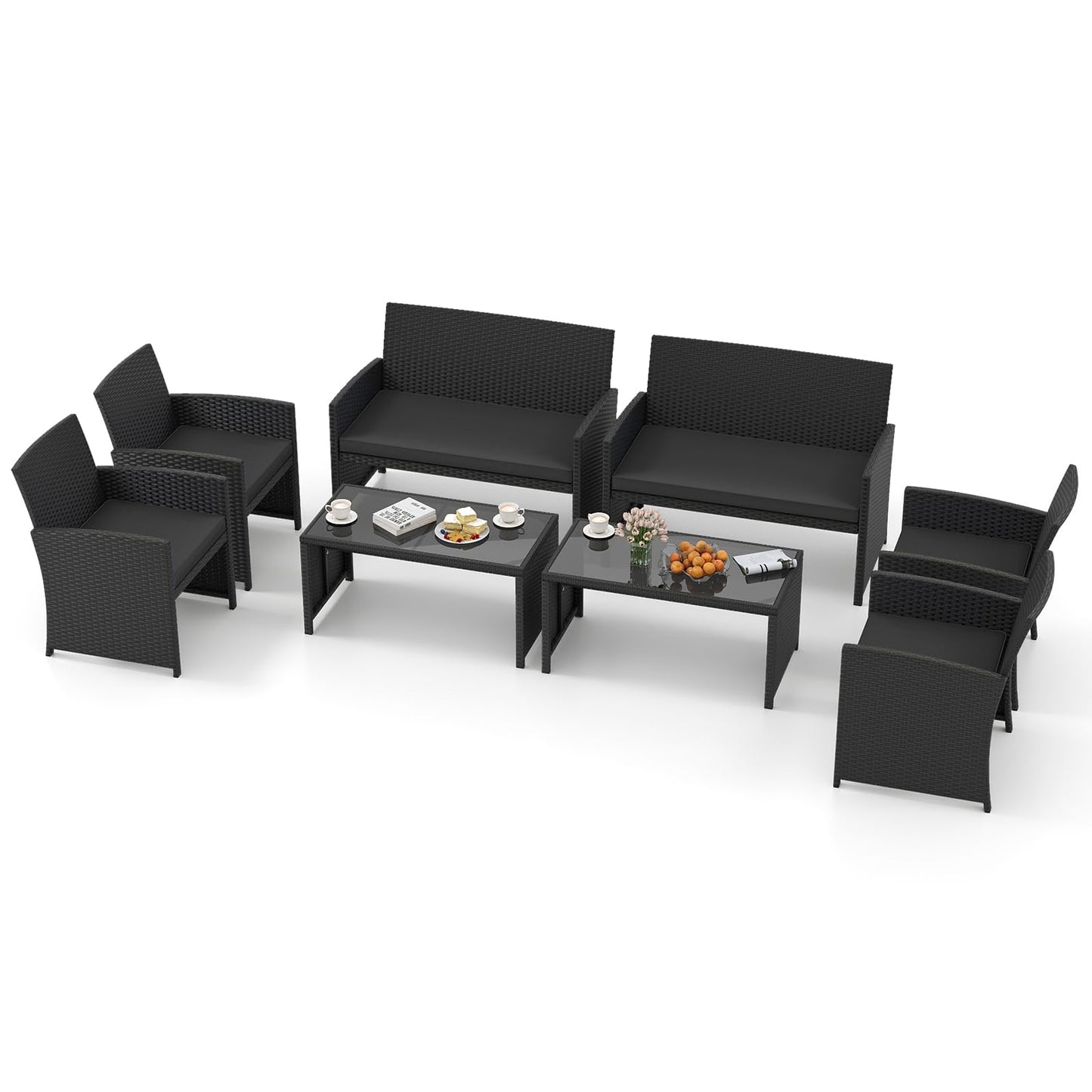 Tangkula Patio Wicker Furniture Set for Backyard