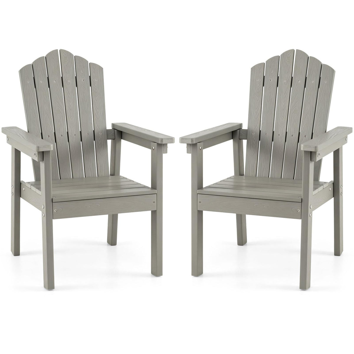 Chaise Adirondack d'extérieur Tangkula avec dossier haut et accoudoirs larges pour terrasse ou piscine