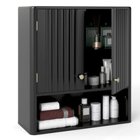Tangkula Fluted Bathroom Wall Cabinet