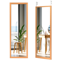 Tangkula Miroir de porte pleine longueur, miroir mural, 47,5 x 14,5 pouces, miroir à suspendre (noir et blanc)
