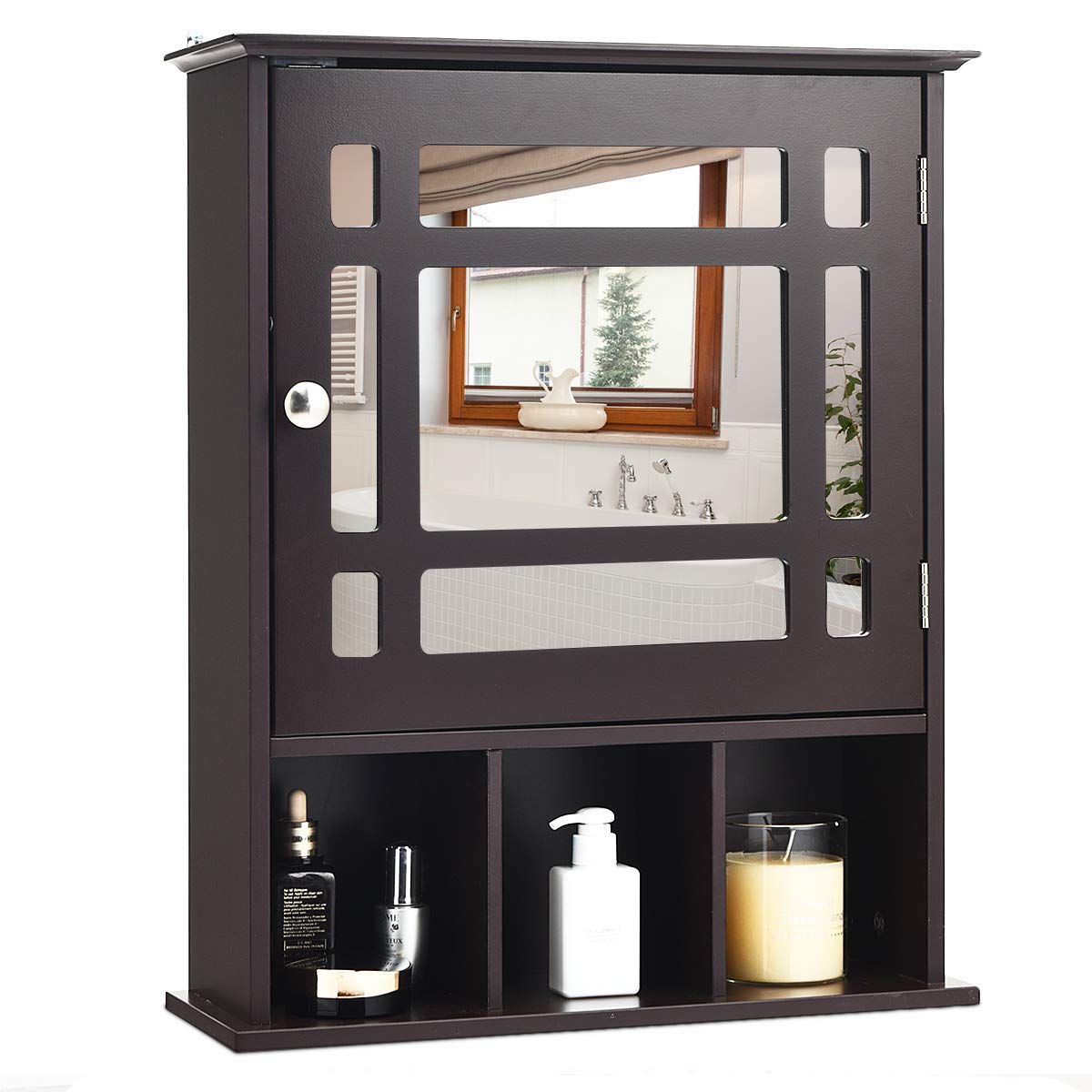Tangkula Mirrored Medicine Cabinet