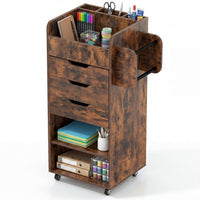 Tangkula Rolling Storage Cart with Drawers