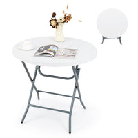 Table pliante ronde Tangkula 32", table de pique-nique portable avec plateau en PEHD résistant aux intempéries