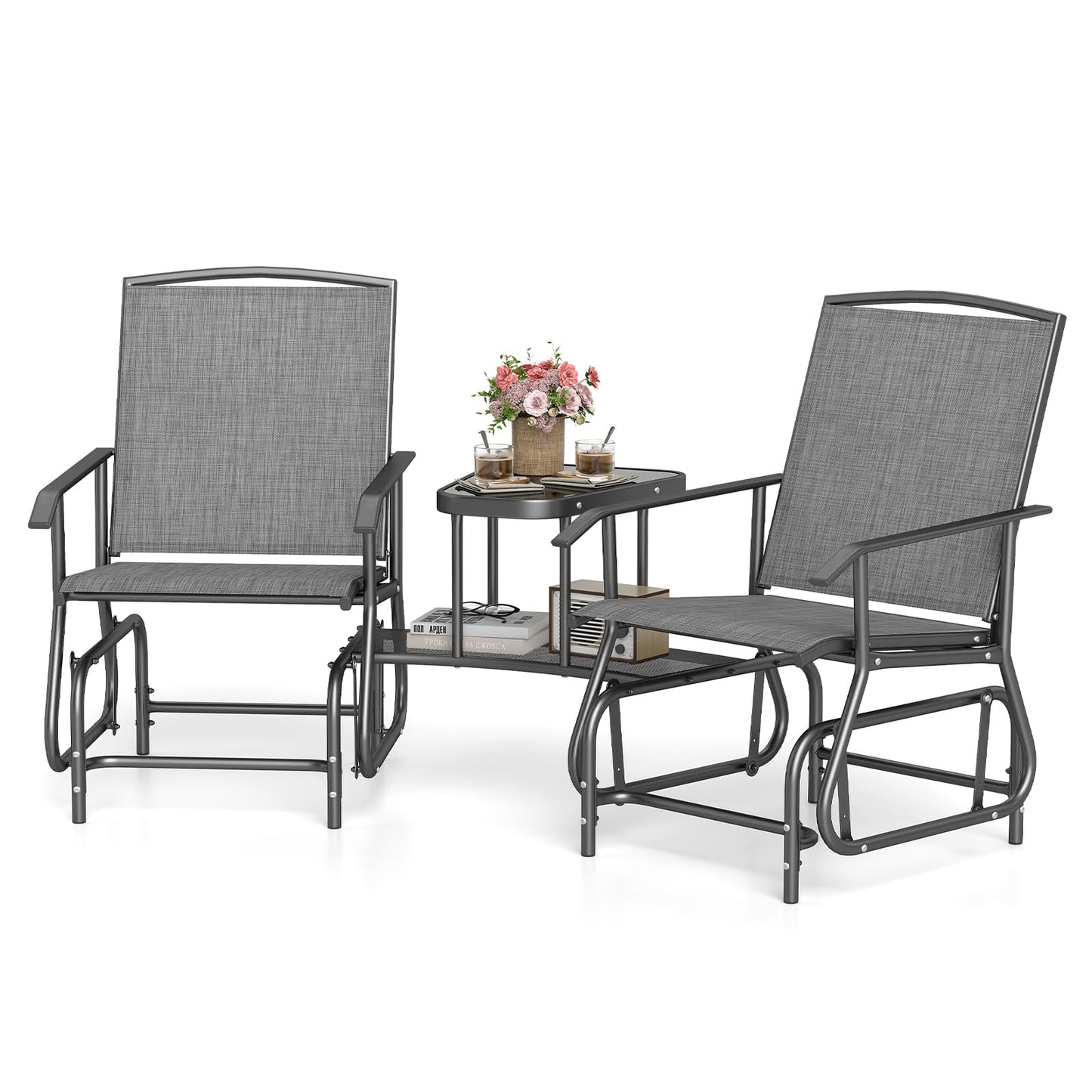 Tangkula Patio 2 Person Swing Glider Chair
