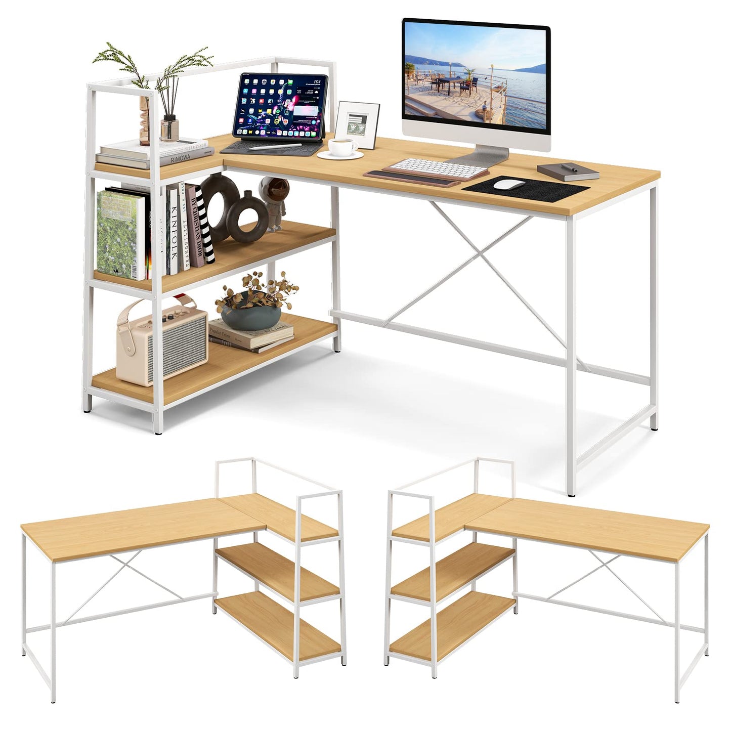 Tangkula Reversible L-Shaped Computer Desk