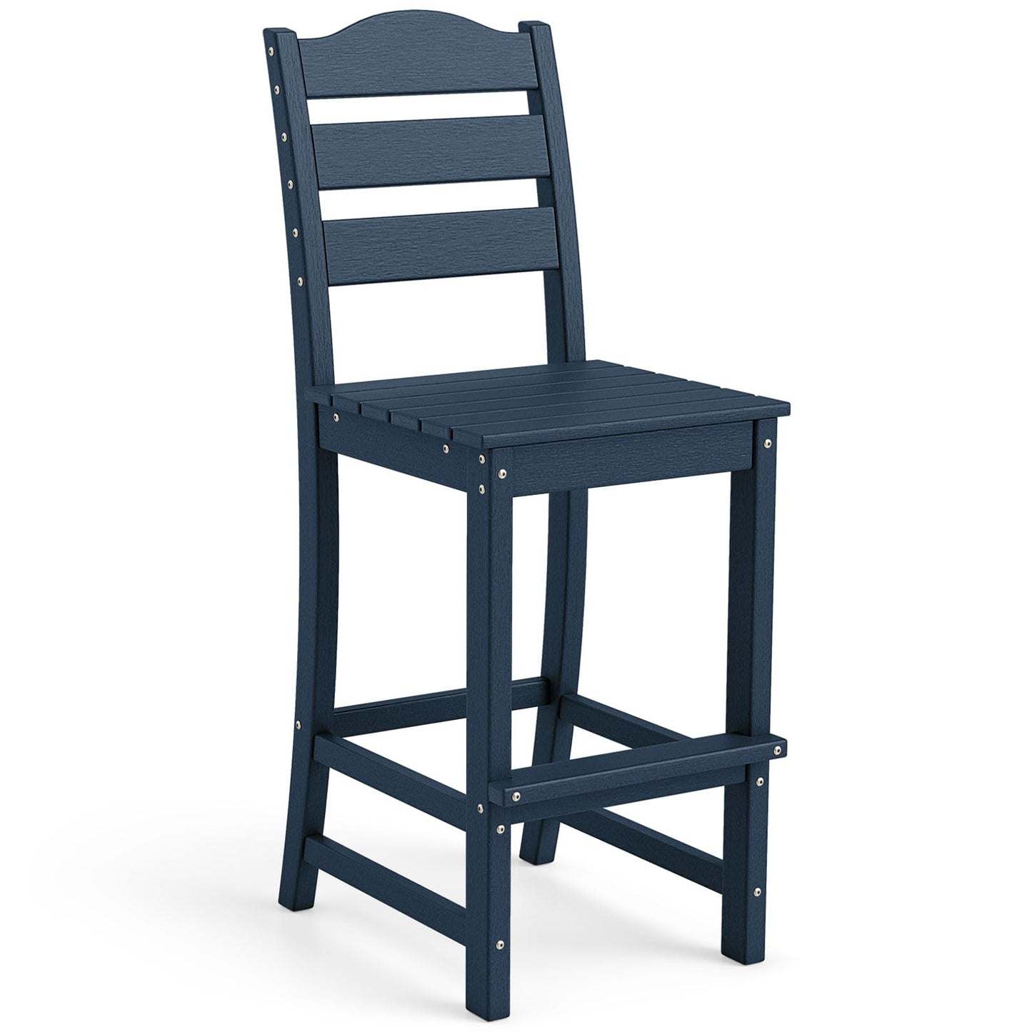Tangkula Patio HDPE Barstool | Outdoor High Top Bar Chair w/Backrest & Footrest (1/2/4)