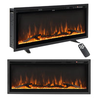 Tangkula 50 Inches Electric Fireplace Inserts, Recessed, Wall Mounted and Freestanding 1500W Slim Fireplace Heater with Remote Control