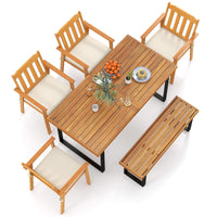 Tangkula 6 Pieces Patio Dining Table Set for Garden Yard Kitchen
