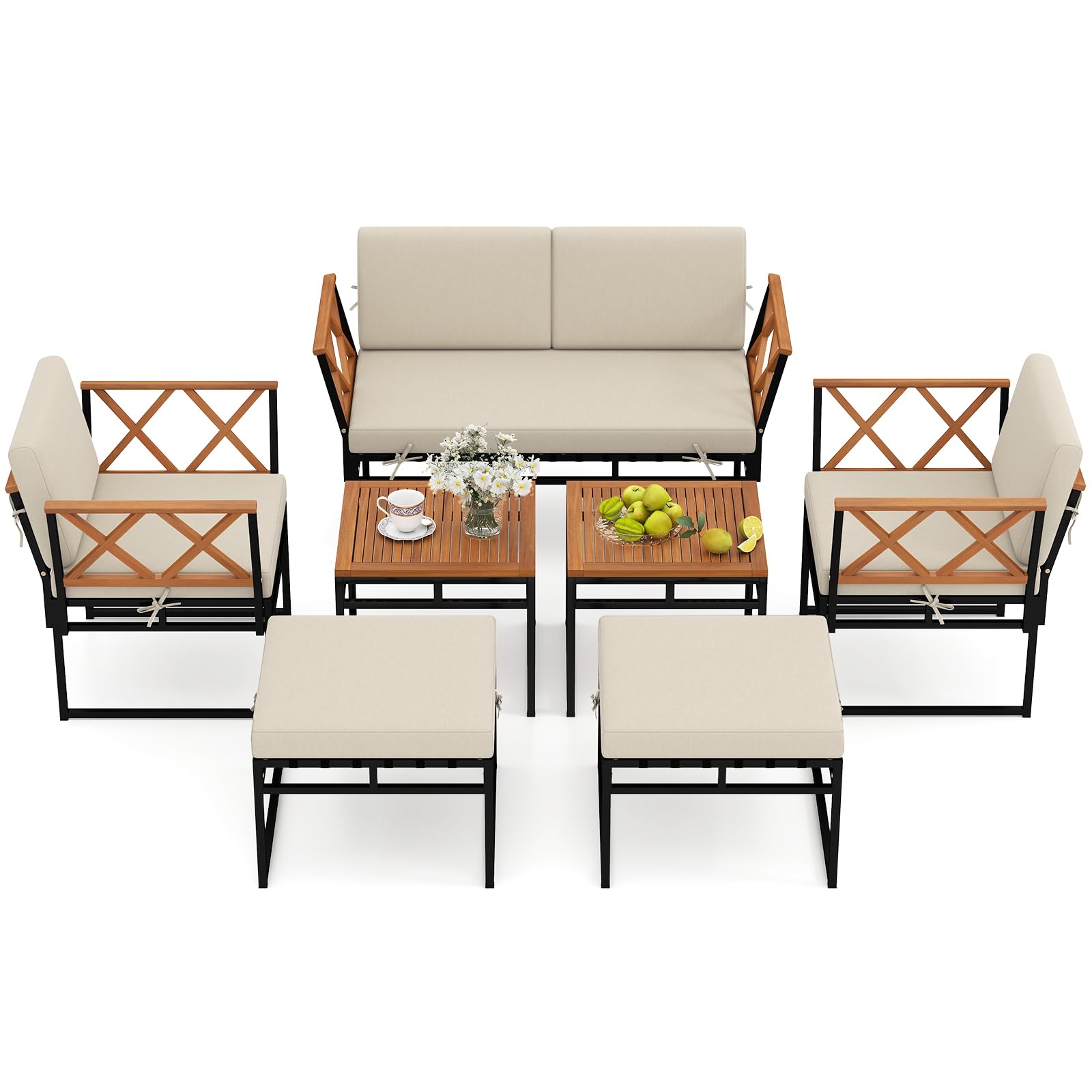 Tangkula 7 Piece Outdoor Furniture Set