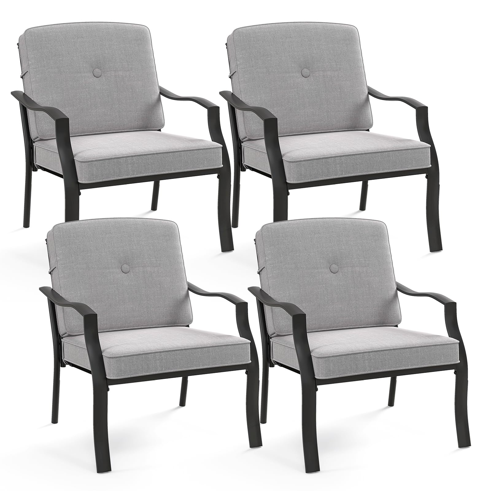 4 Pieces Outdoor Dining Chairs - Tangkula