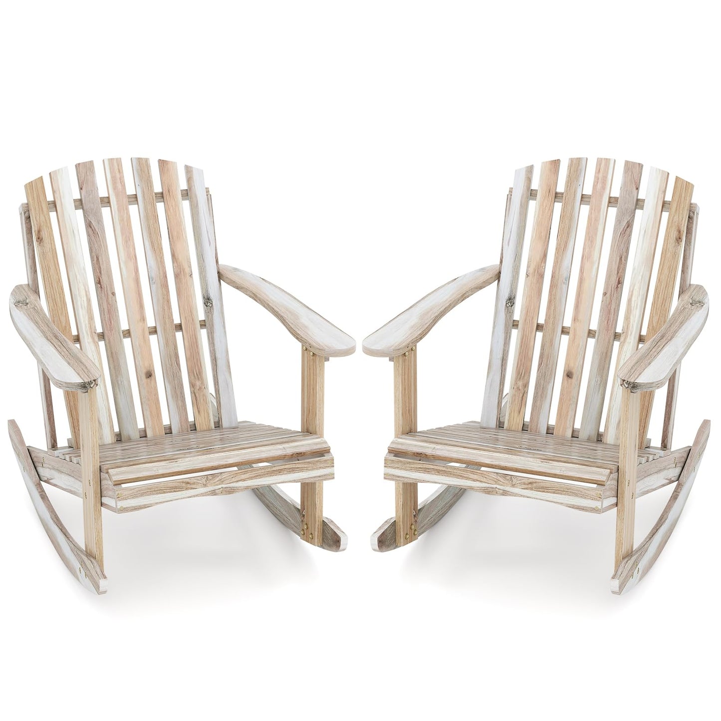 Tangkula Adirondack Rocking Chair Acacia Wood Patio Rocker(1/2)