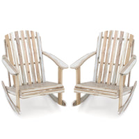 Tangkula Adirondack Rocking Chair Acacia Wood Patio Rocker(1/2)